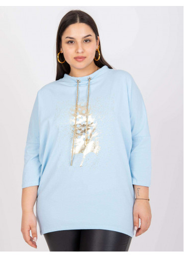 Svetlomodré tričko s 3/4 rukávom