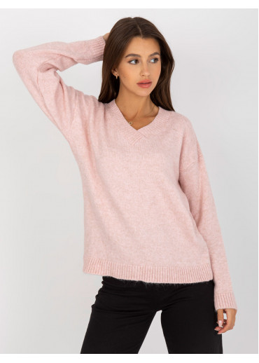 Púdrovo ružový pulóver