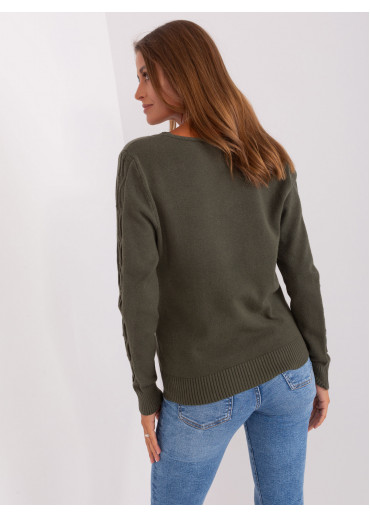 Khaki zelený pulóver