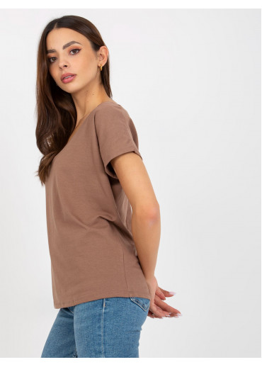 Béžovo hnedé basic tričko