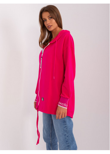 Fuchsiovo ružová mikina s kapucňou