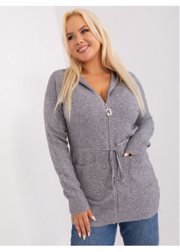 Sivý sveter s kapucňou