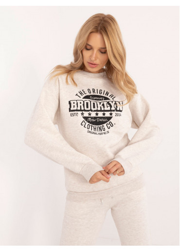 Béžovo hnedá dámska mikina