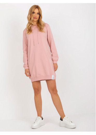 Púdrovo ružová mikinová tunika