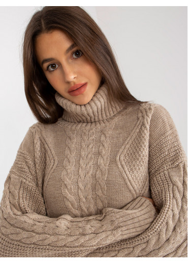 Béžovo hnedý dlhý rolák