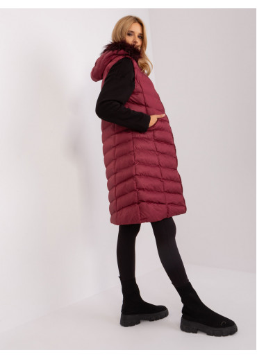 Bordovo červená prešívaná vesta