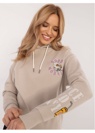 Béžovo hnedá mikina s kapucňou