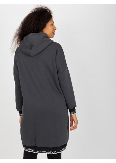 Grafitovo sivá asymetrická mikina