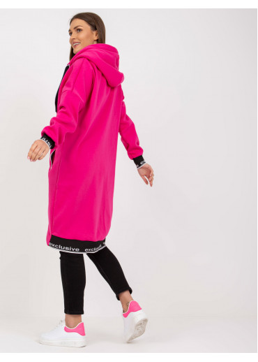 Fuchsiovo ružová asymetrická mikina
