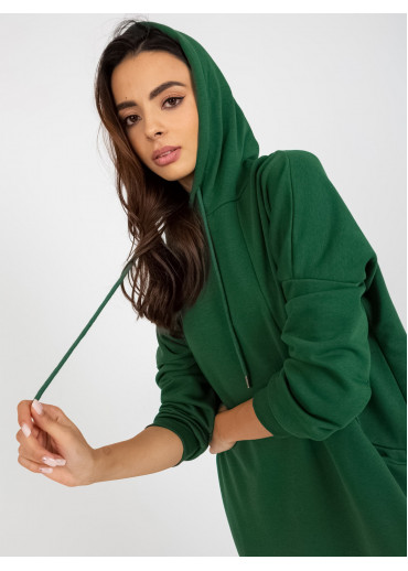 Tmavozelená mikinové šaty