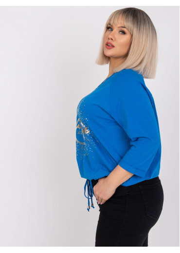 Modré tričko s potlačou