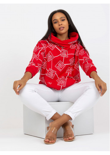 Červená mikina s kapucňou