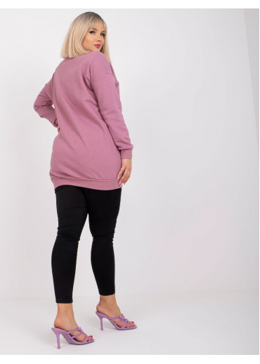 Tmavopúdrovo ružová predĺžená mikina