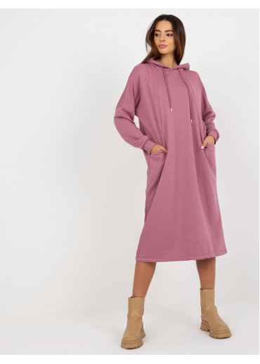 Tmavopúdrovo ružová mikinové šaty
