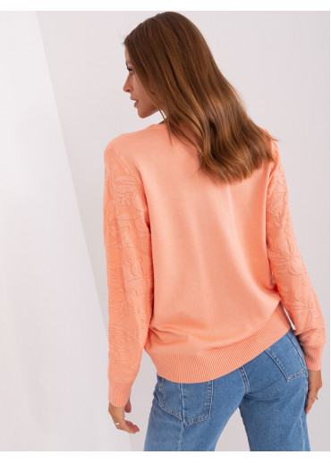 Broskyňovo ružový pulóver