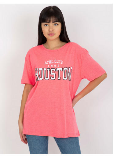 Neónovo ružové basic tričko s potlačou