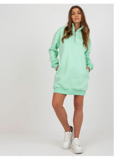 Svetlozelená predĺžená mikina