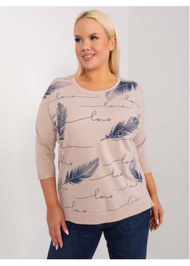 Béžovo hnedé tričko s potlačou