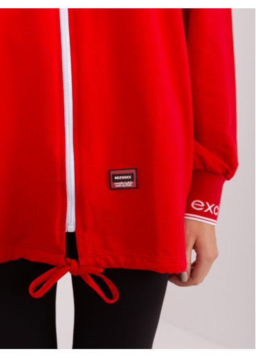 Červená mikina s kapucňou