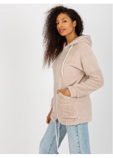 Béžovo hnedá mikina s kapucňou