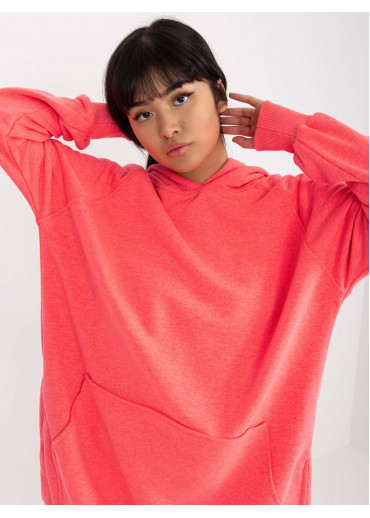 Neónovo ružová dlhá mikina