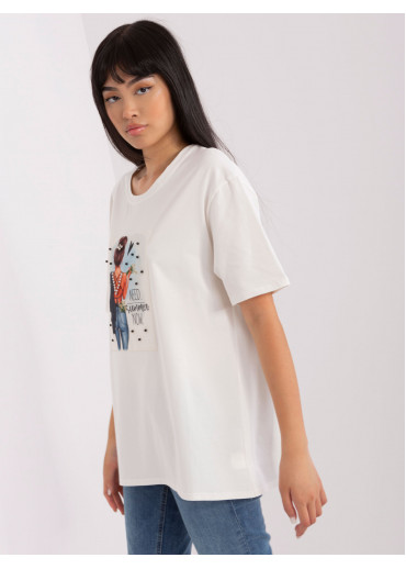 Smotanovo biele basic tričko s potlačou