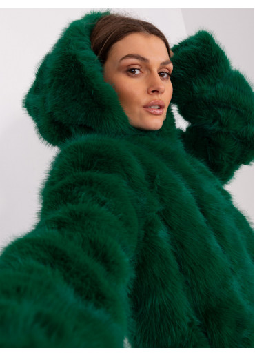 Tmavozelená chlpatá bunda