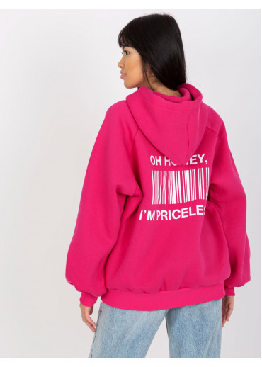 Fuchsiovo ružová mikina s kapucňou