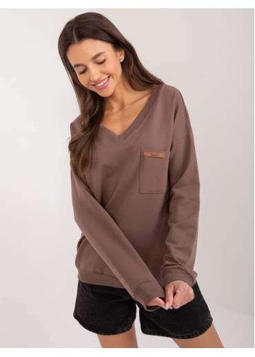 Hnedé dámske tričko s dlhým rukávom