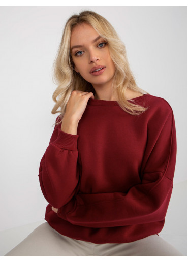 Bordovo červená dámska mikina