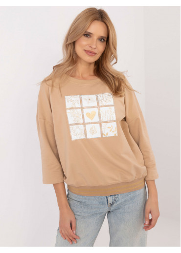 Hnedá dámska mikina s potlačou