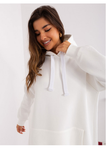 Smotanovo biela predĺžená mikina