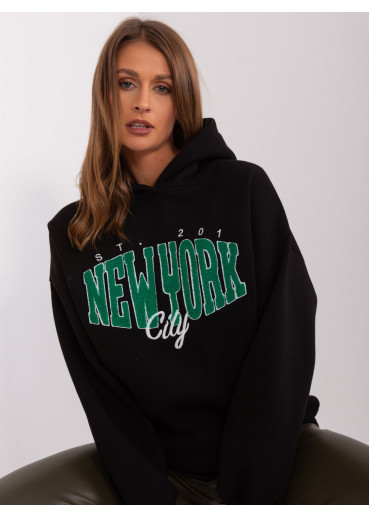 Čierna mikina s kapucňou