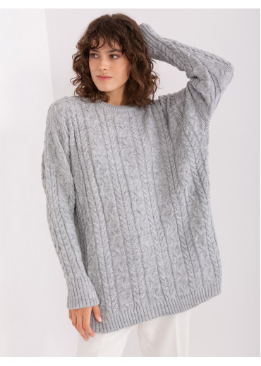 Sivý predĺžený pulóver