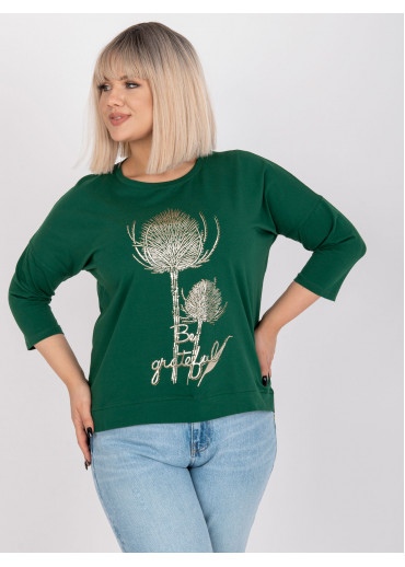 Tmavozelené tričko s potlačou