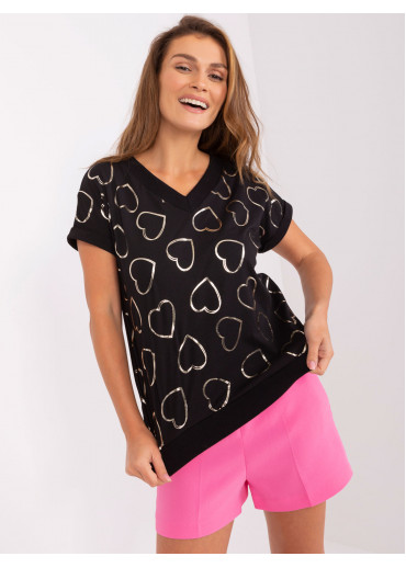 Čierne tričko srdcia