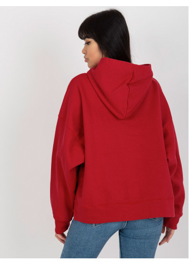 Červená mikina s kapucňou