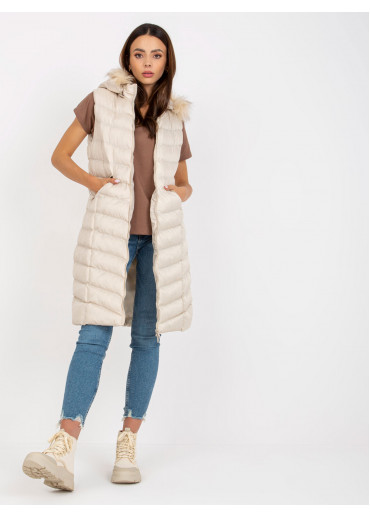 Béžovo hnedá prešívaná vesta