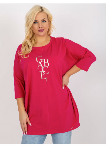 Fuchsiovo ružová tunika s potlačou