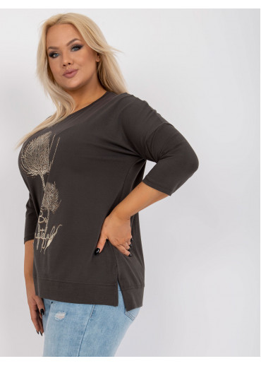 Khaki zelené tričko s potlačou