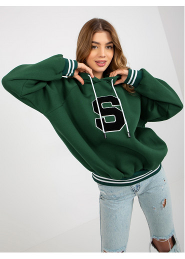 Tmavozelená mikina s kapucňou