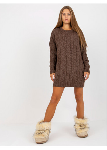 Hnedý predĺžený sveter