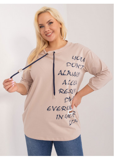 Béžovo hnedé tričko s potlačou