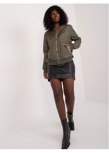 Khaki zelená mikina na zips