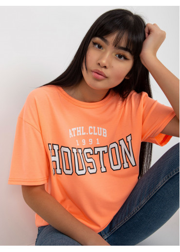 Oranžové basic tričko s potlačou