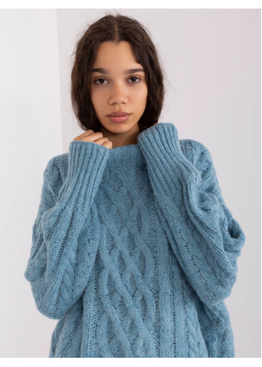 Svetlomodrý pletený sveter