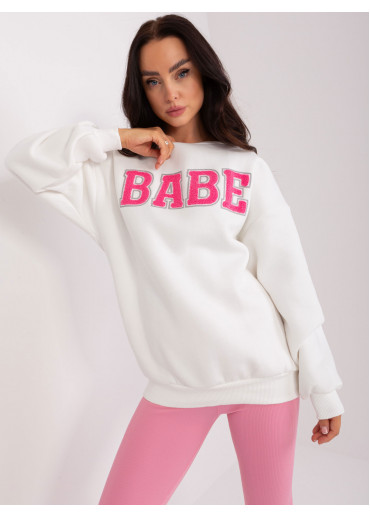 Smotanovo biela mikina s nápisom