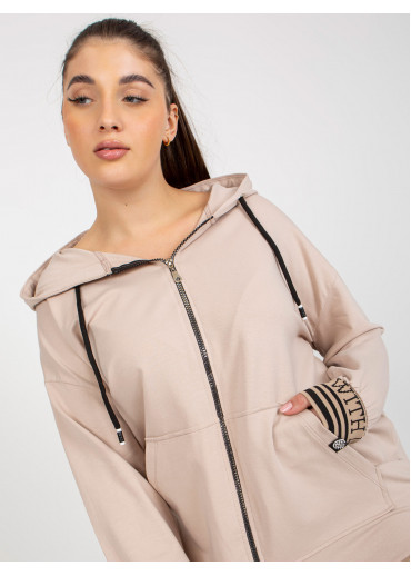 Béžovo hnedá mikina s kapucňou