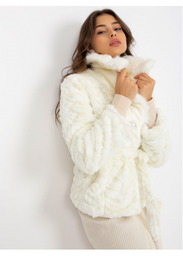 Biela kožušinová bunda