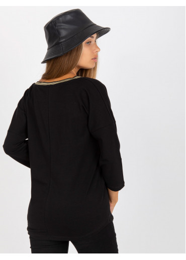 Čierne tričko s 3/4 rukávom